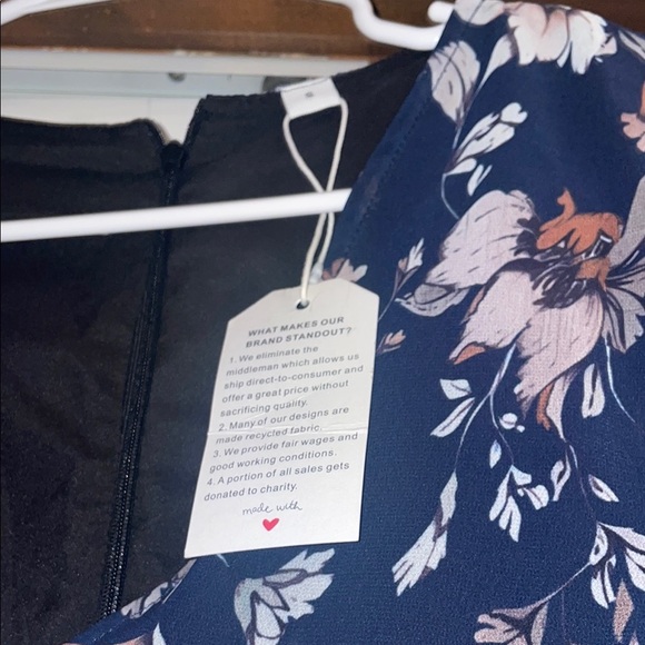 Blue High Low Sundress with Flutter Sleeves and V-Neck - Picture 2 of 10